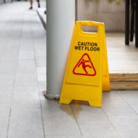 slip and fall, wet floor sign